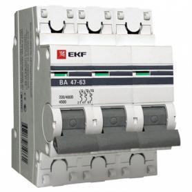 Автоматический выключатель 3P 40А (C) 4,5kA ВА 47-63 EKF PROxima